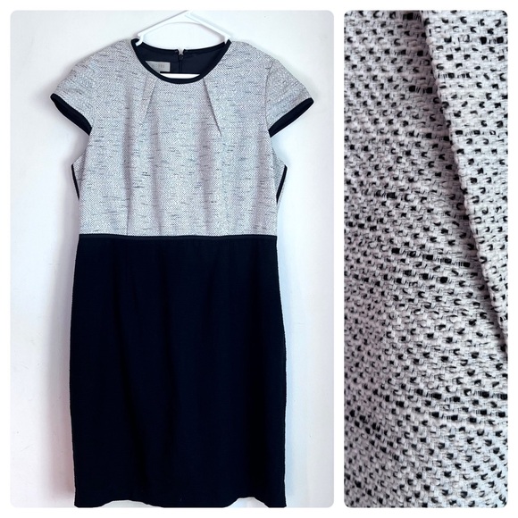 Hobbs Cotton Two Tone Pencil Dress - Picture 1 of 11